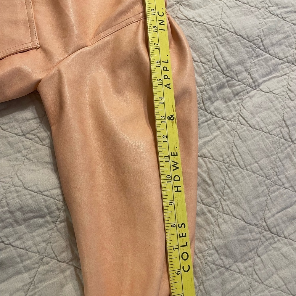7 for All Mankind Peach Faux Leather Oversized Bomber Jacket Women’s Size Medium - Picture 13 of 13